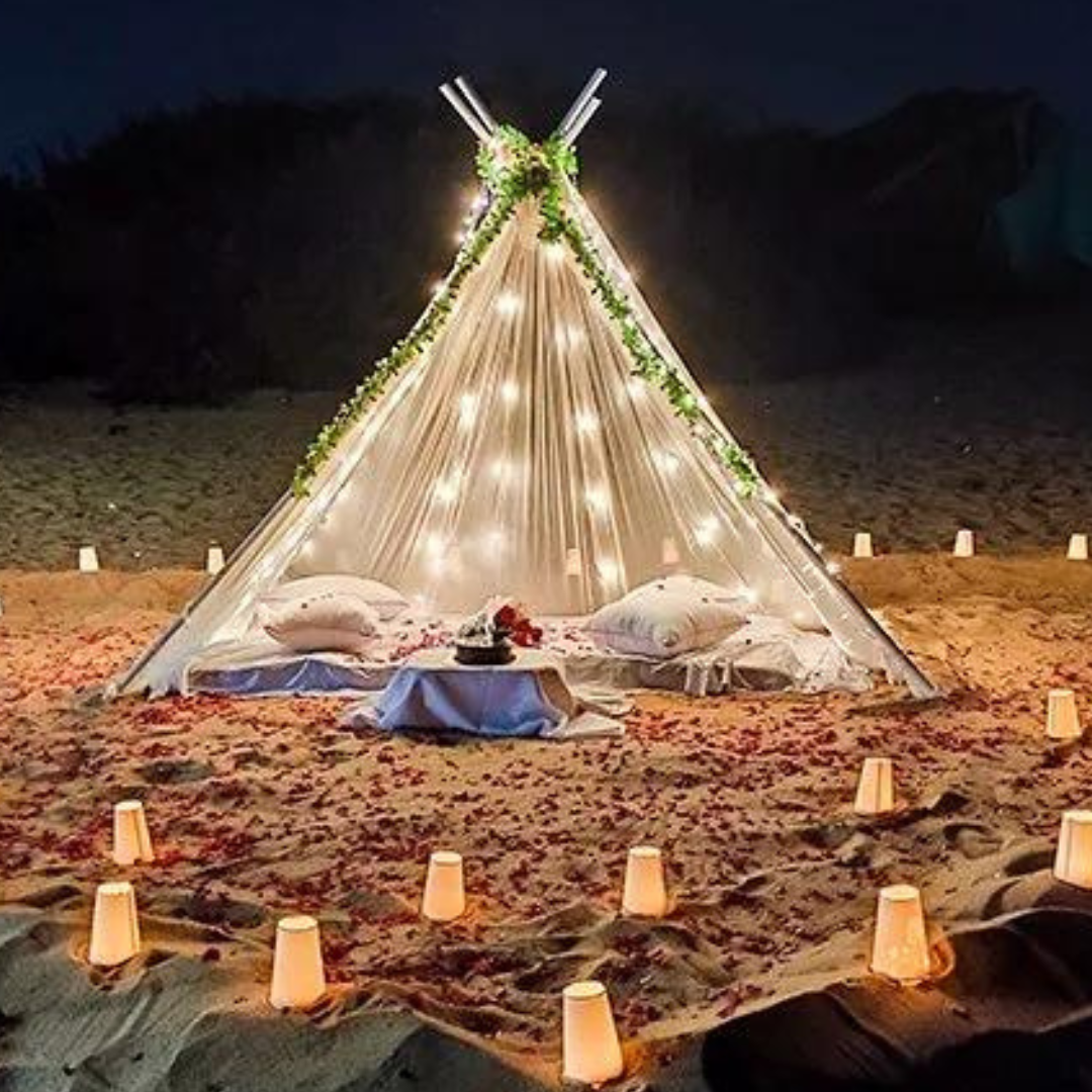romantic beach tent