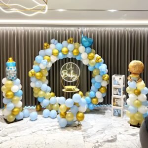 Baby Shower Ring Backdrop Setup