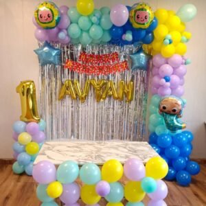 Colorful Cocomelon Theme Balloon Decoration