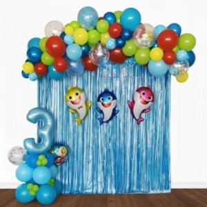 Simple Baby Shark Wall Birthday Decoration