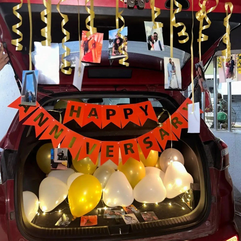 Surprise Anniversary Car Decoration