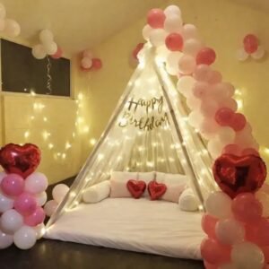 Canopy Setup with Balloons